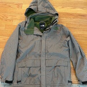 The North Face Boys Houndstooth Raincoat with Green Lining